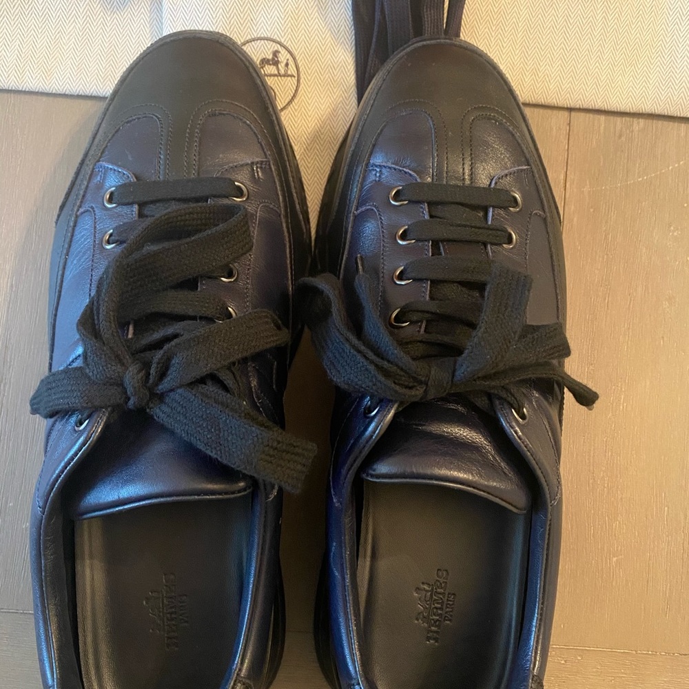 Hermès size 43 black leather shoes men’s - Picture 3 of 7